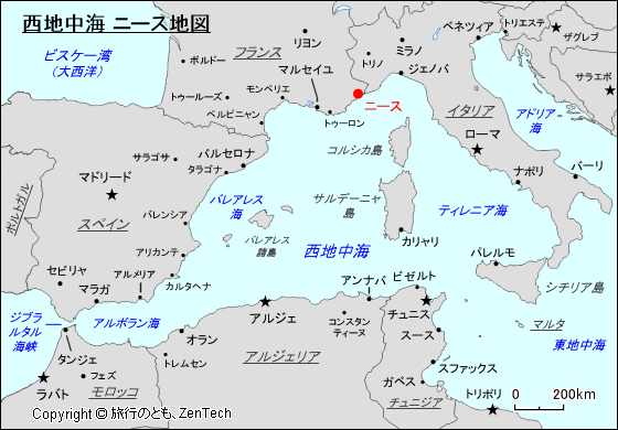 西地中海 ニース地図