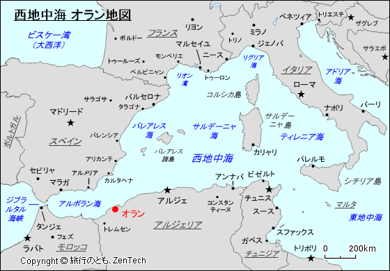 西地中海 オラン地図