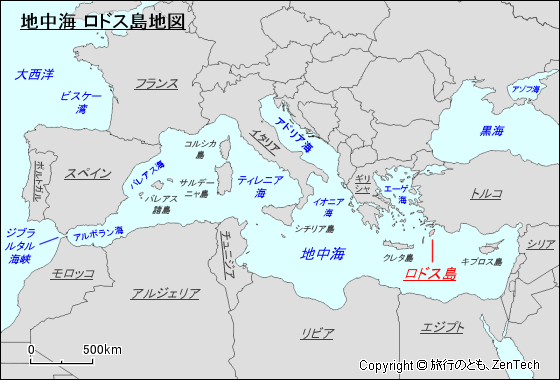 地中海 ロドス島地図