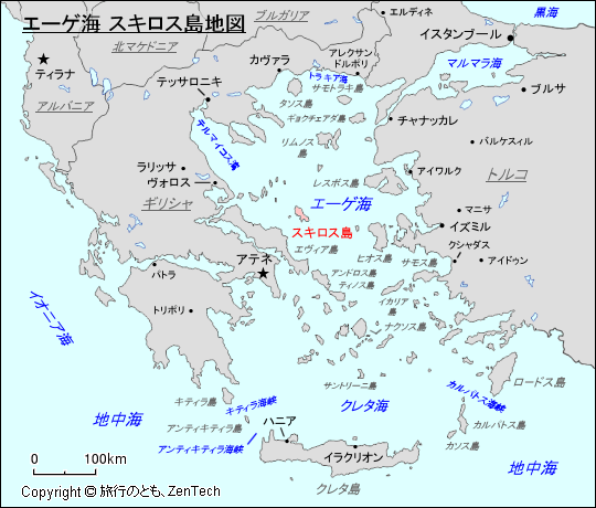 エーゲ海 スキロス島地図