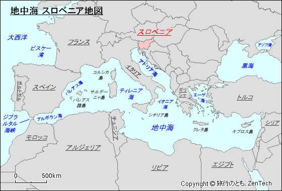 地中海 スロベニア地図