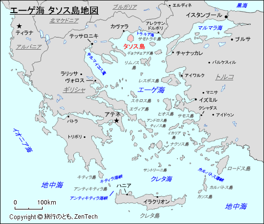 エーゲ海 タソス島地図