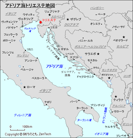 アドリア海トリエステ地図