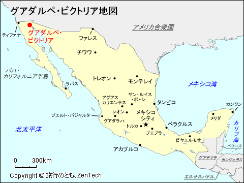 グアダルペ・ビクトリア地図