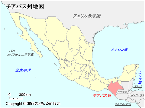 メキシコ合衆国チアパス州地図