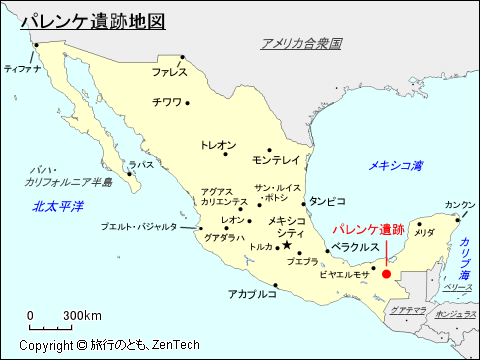 パレンケ遺跡地図