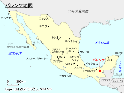 パレンケ地図