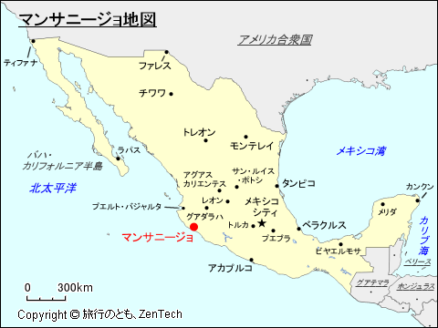 マンサニージョ地図