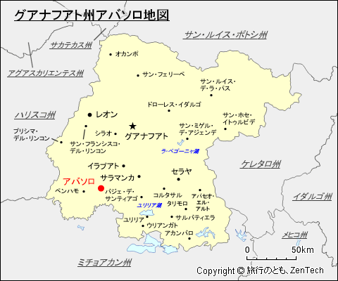 グアナフアト州アバソロ地図