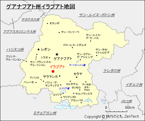 グアナフアト州イラプアト地図