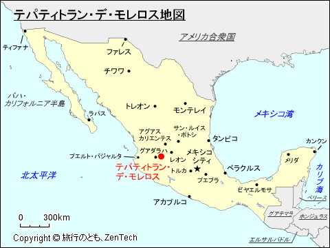 テパティトラン・デ・モレロス地図