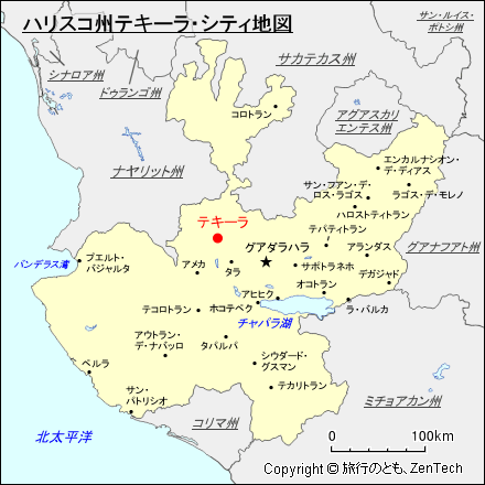 ハリスコ州テキーラ・シティ地図