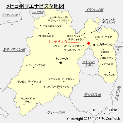 メヒコ州ブエナビスタ地図