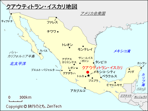 クアウティトラン・イスカリ地図