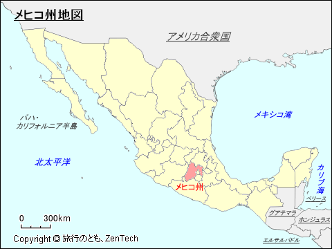 メキシコ合衆国メヒコ州地図