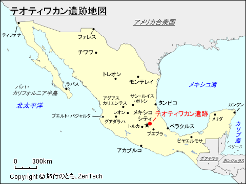 テオティワカン遺跡地図