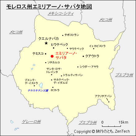 モレロス州エミリアーノ・サパタ地図