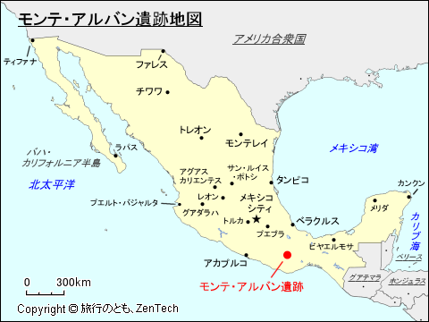 モンテ・アルバン遺跡地図