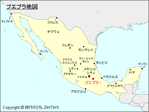 プエブラ地図