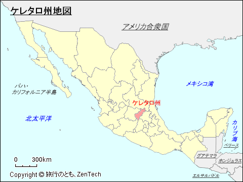 メキシコ合衆国ケレタロ州地図