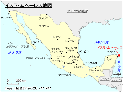 イスラ・ムヘーレス地図