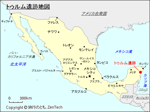 トゥルム遺跡地図