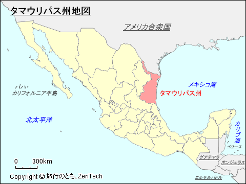 メキシコ合衆国タマウリパス州地図