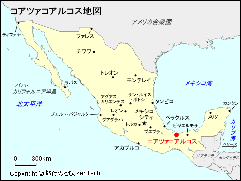 コアツァコアルコス地図