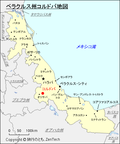 ベラクルス州コルドバ地図