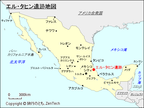 エル・タヒン遺跡地図