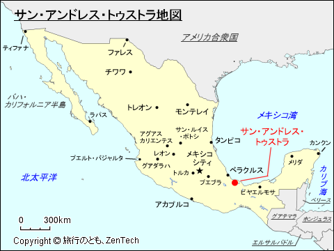 サン・アンドレス・トゥストラ地図