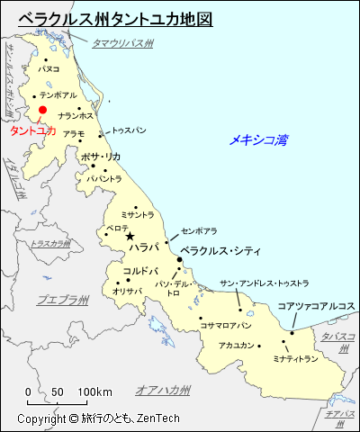 ベラクルス州タントユカ地図