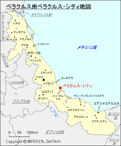 ベラクルス州ベラクルス・シティ地図