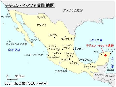 チチェン・イッツァ遺跡地図