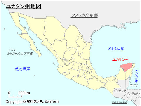 メキシコ合衆国ユカタン州地図