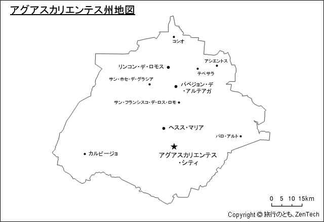 アグアスカリエンテス州地図