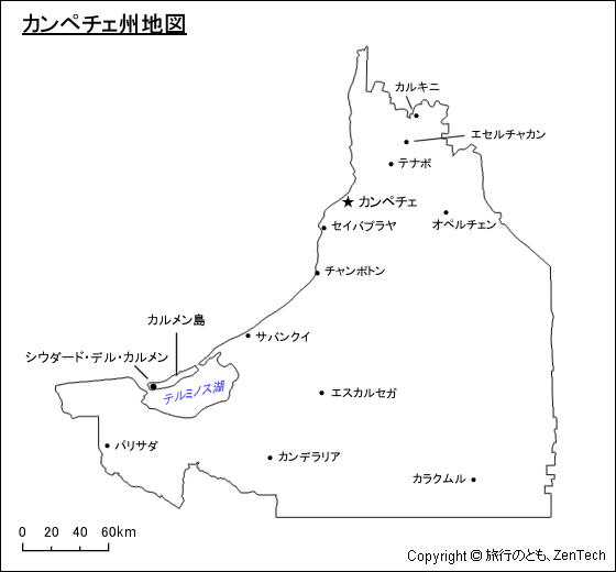 カンペチェ州地図