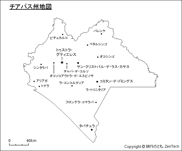 チアパス州地図