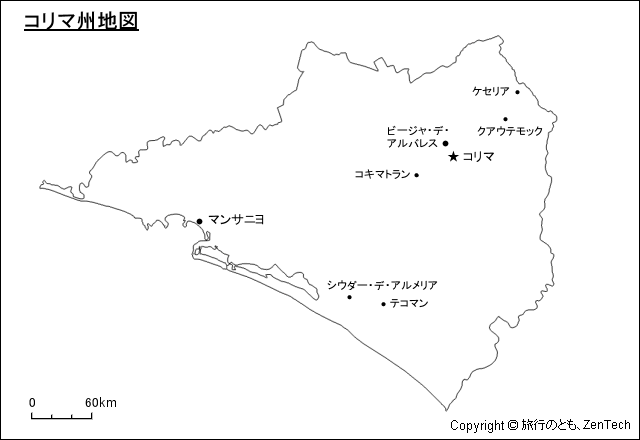 コリマ州地図