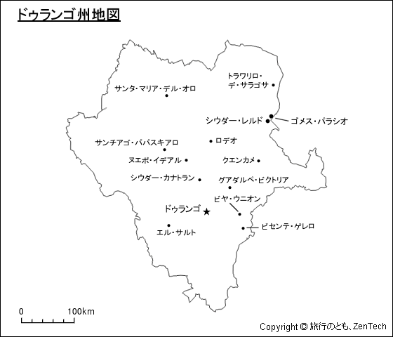 ドゥランゴ州地図