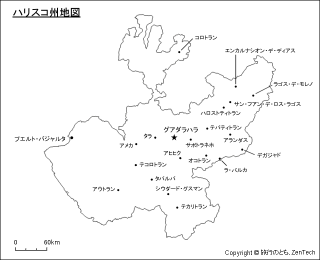 ハリスコ州地図