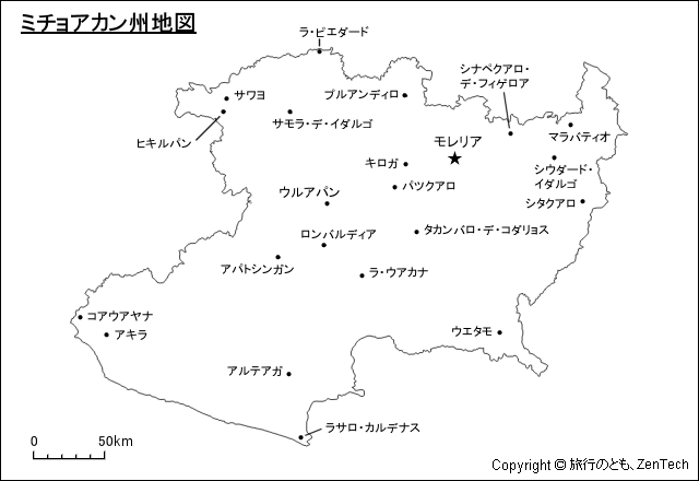 ミチョアカン州地図