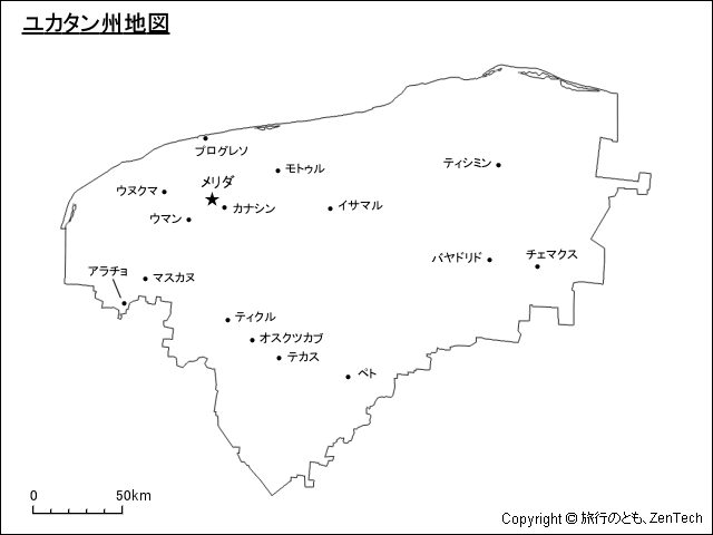 ユカタン州地図