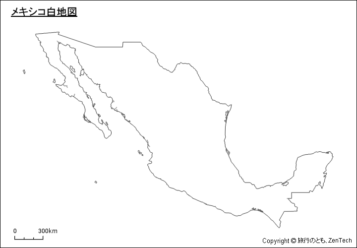 メキシコ白地図