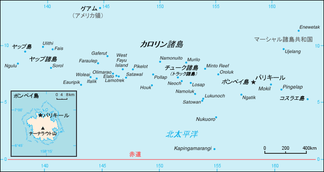 ミクロネシア連邦地図