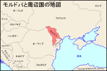 モルドバと周辺国の地図