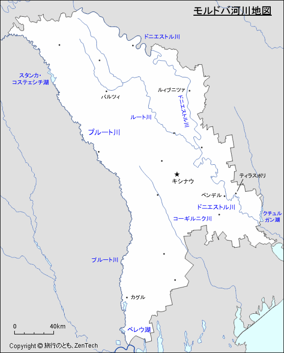 モルドバ河川地図 モルドバ河川地図