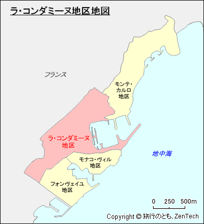 ラ・コンダミーヌ地区地図