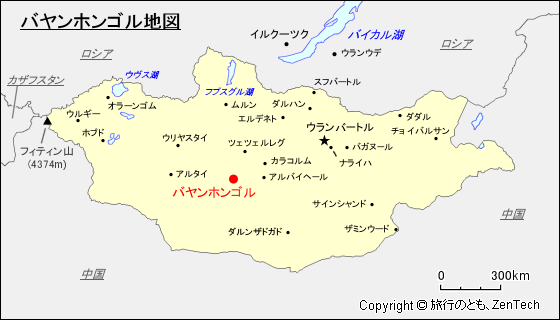 バヤンホンゴル地図