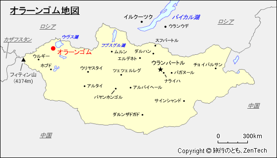 オラーンゴム地図